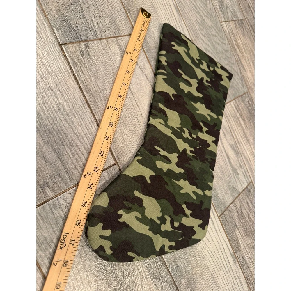 Camouflage Christmas Stocking Pocket Decor Hunting Holiday Decor‎ Military NWOT